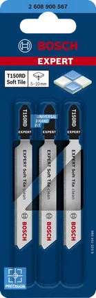 Hojas de sierra de calar de diamante Bosch EXPERT Soft Tile Clean T150RD.